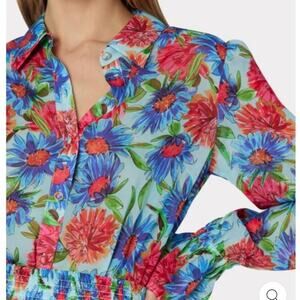 NWT Milly 'Elysa' Button Floral Blouse Size Medium (add skirt to make cute set)